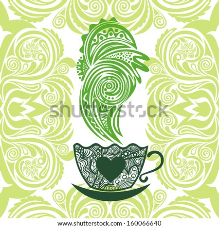 Green tea pattern background vector illustration