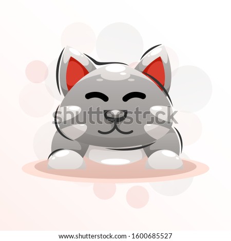 cute cat mascot expressions design vector