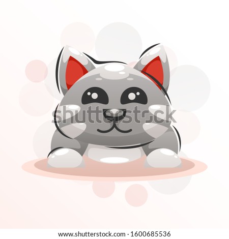 cute cat mascot expressions design vector