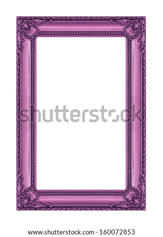The antique gold frame on the white background , with clipping path