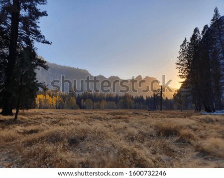 sunset in yosemite national park