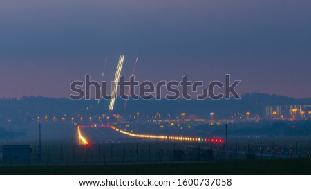 Airplane lights long exposure photography