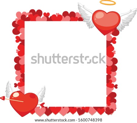 Valentine theme with heart frame design illustration