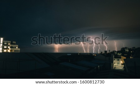 Lightning Storm Over the Coast