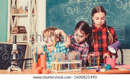 School chemistry laboratory. back to school. Science and education. chemistry lab. happy children. Laboratory Research - Scientific project For Chemical test. With chemistry, we can.