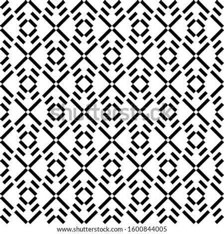 Seamless pattern. Strokes, rhombuses, crosses ornament. Shapes backdrop. Embroidery background. Tribal motif. Ethnic mosaic. Folk wallpaper. Textile print, web design, abstract illustration. Vector.