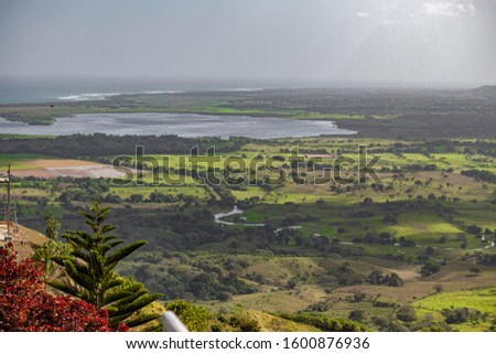 Panorama of the view from the height of Montaña Redonda in the Dominican Republic
