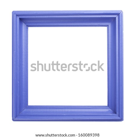 Violet wooden frame isolated on white (with empty space for text, photo or picture)