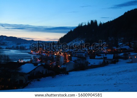 Blue hour in a winter day in Füssen