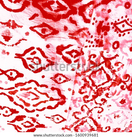 Ikat Textile. White African. Pink Ikat Print. Paisley Ornament. White Tie Dye Effects. Background Design. Texture Pattern Background. White Aztec Pattern.