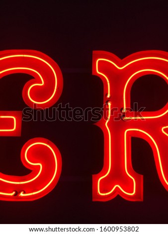 red neon lights (black canvas)