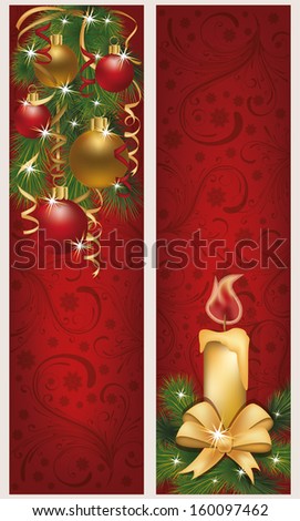 Two christmas banners, vector illustration 