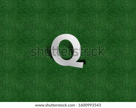 3D letter Q with green background