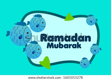 ramadan mubarak has mean muslim event, beautiful greeting card background or template banner with cute animal character theme. vector design illustration