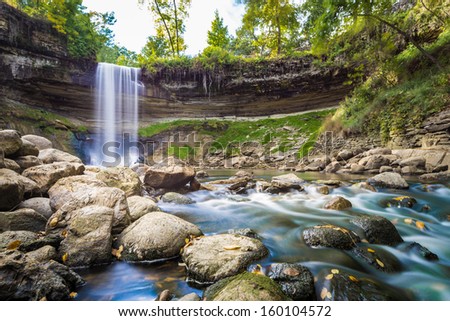 Waterfall in Minnesota during autumn
