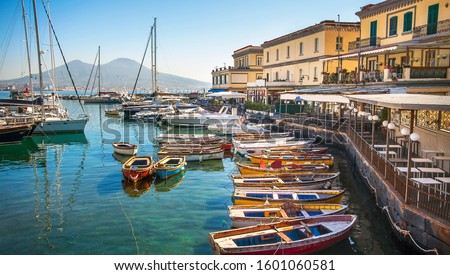 At the Borgo Marinariin Naples on the Gulf of Naples Campania Italy Royalty-Free Stock Photo #1601060581