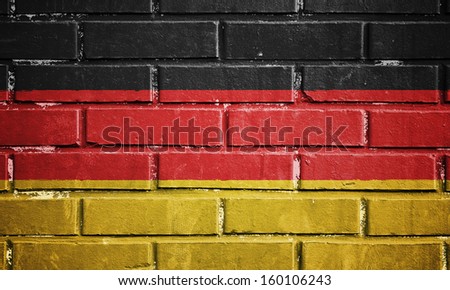 Germany flag on texture brick wall