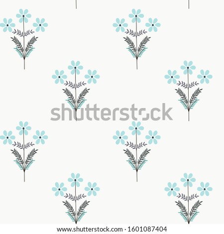 seamless small vector flower design pattern on white background