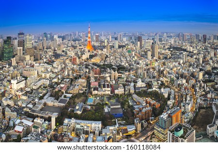 Tokyo Tower in Tokyo, Japan.
