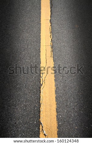 Yellow line on the road