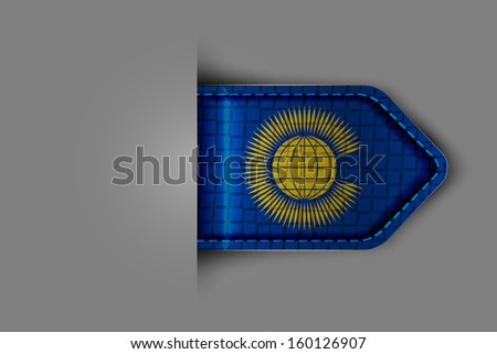 Flag of Commonwealth of Nations in the form of a glossy textured label or bookmark. Vector illustration.
