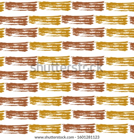 Fashion watercolor brush stripes seamless pattern. Yellow and brown paintbrush lines horizontal seamless texture for backdrop. Hand drown paint strokes decorative artwork. For textile.