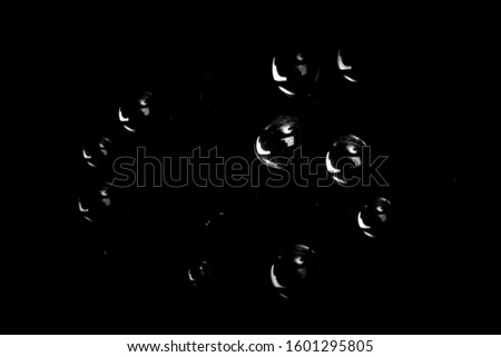 water drops isolated on a black background. template for design