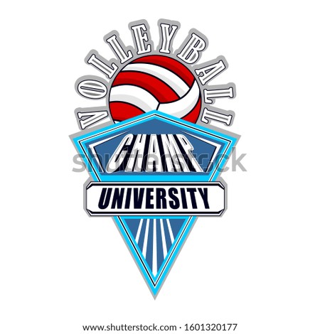 Volleyball logo emblem design elements for clothing and other design