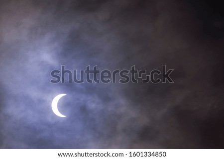 Solar eclipse on a cloudy day. 
26 December 2019 from Kuala Lumpur, Malaysia. Time: 1.01pm (MYT)