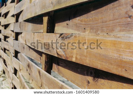 A wooden fence pattern shot on film