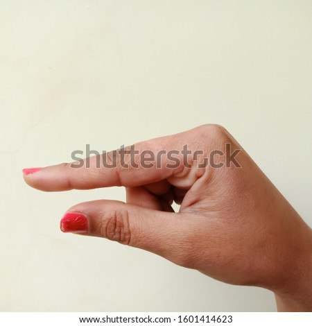 American sign language alphabet letter G presented with hand isolated on light background