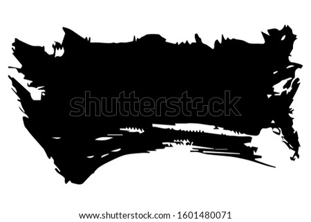 Black brush stroke, background, isolated on white background stock vector illustration, for design and decor, header, layout for backgrounds and sites