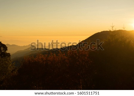 Sunset scenery on taiwan mountain