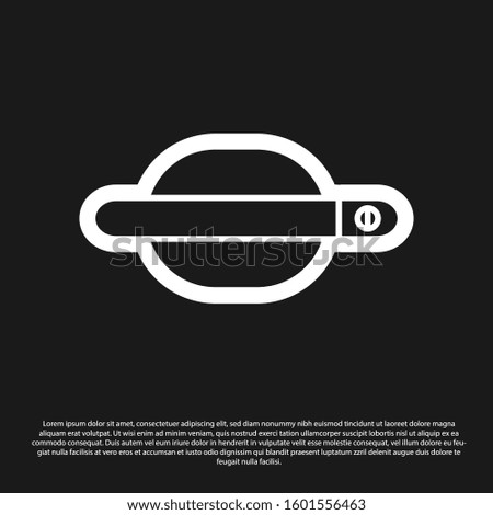 Black Car door handle icon isolated on black background.  Vector Illustration