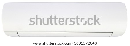Isolated white air conditioner front view