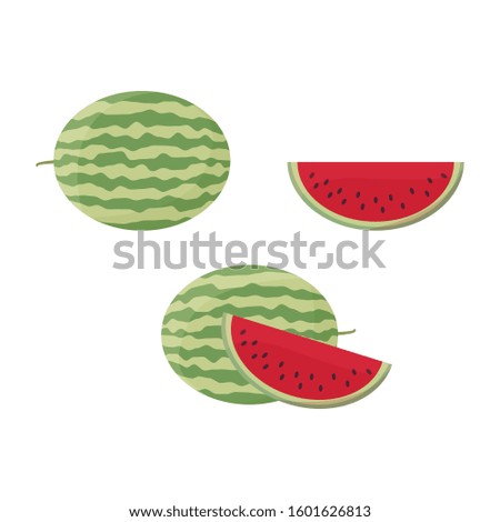 Watermelon fruit cartoon icon. Vector. 