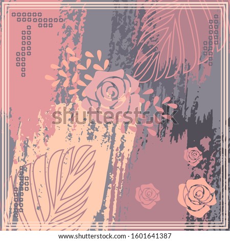 Design of hijab or scarf motifs with abstract foliage patterns. can be used also for other fabric patterns or wallpaper.vector design inspiration