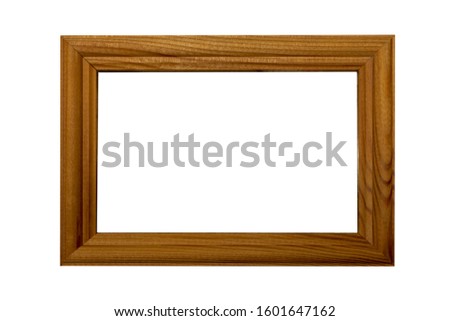 Isolated brown wooden frame for close-up photos. isolate