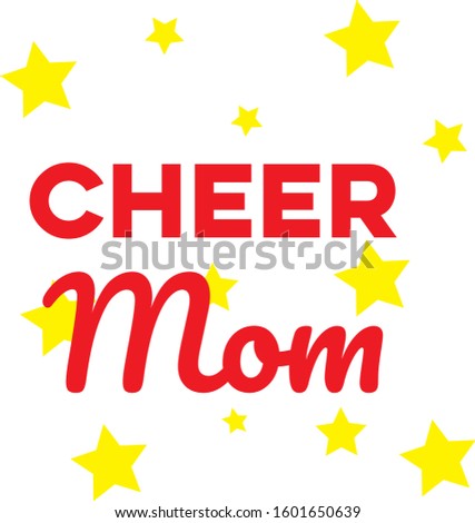 Cheer mom vector sign for cheerleaders