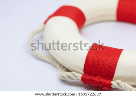 Life buoy model. Red and white.
