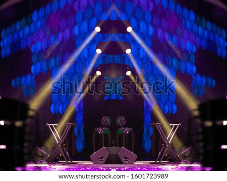 Abstract texture background for design. Stage light and smoke on stage, lighting and spotlights.