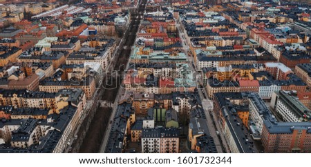 stockholm city wide drone aerial landscape