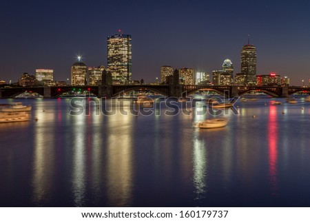 The skyline of Boston during fall