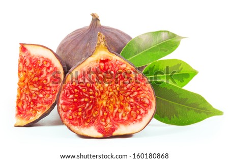 Figs close up isolated on white background