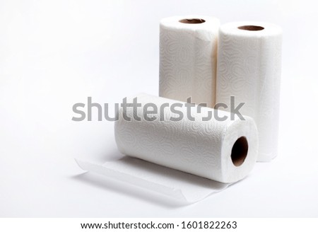 towel paper over white background Royalty-Free Stock Photo #1601822263
