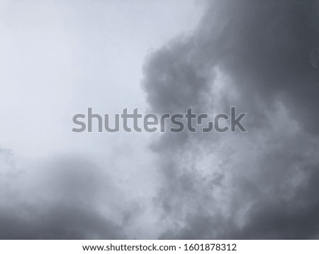 Seasonal dark rainy cloudy sky atmosphere. Rainy cloudy on sky in winter.