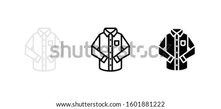 Longsleeve shirt apparel clothes icon. Apparel flat, silhouette, line vector illustration on white background