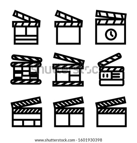 clapper board icon isolated sign symbol vector illustration - Collection of high quality black style vector icons
