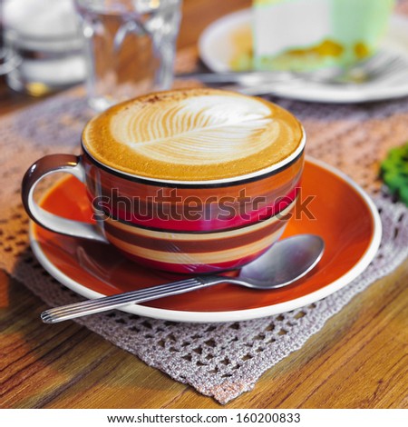 A cup of fresh coffee, cappuccino