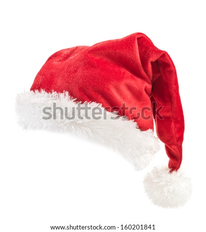 Santa Claus red hat isolated on white background 